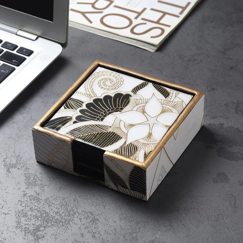 Yurex Wooden Coaster with Stand - Seven Piece Set media 3