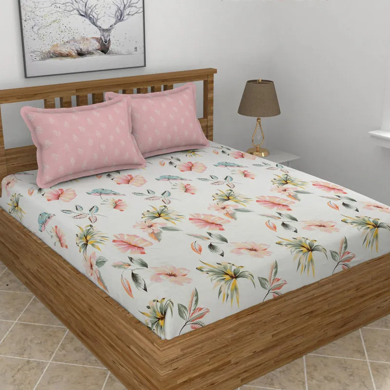 Berry Blush Fitted Micro Fiber Bedsheet - 150 GSM media 3