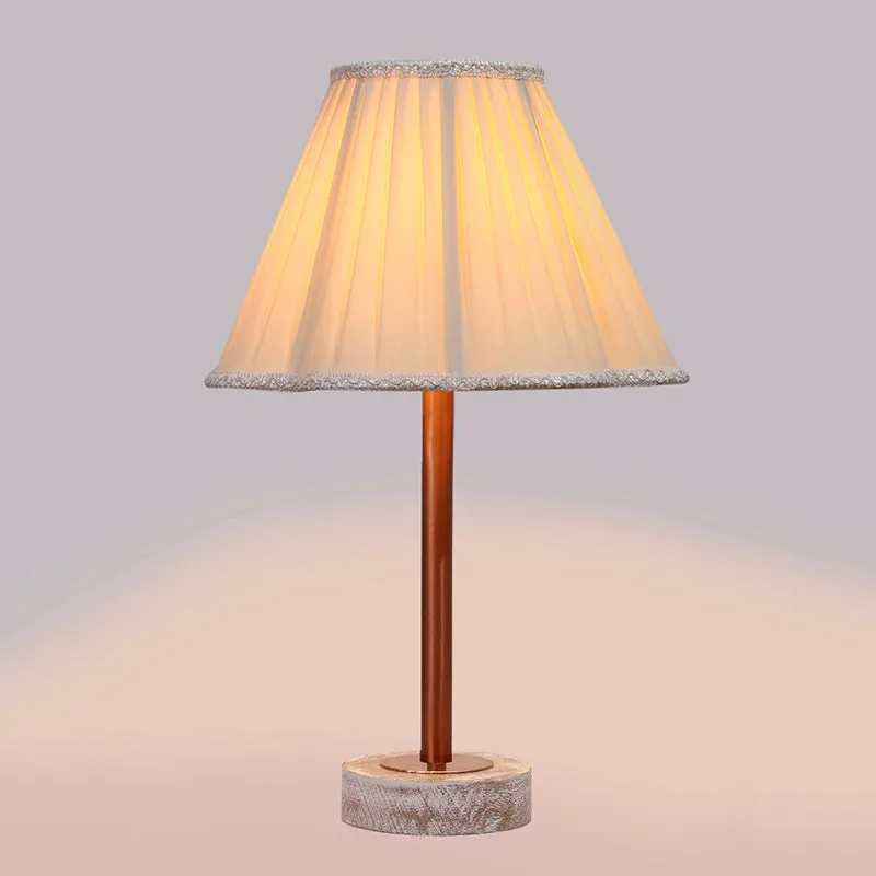 Pleatra Rodin Wooden Table Lamp - White,Copper media 5