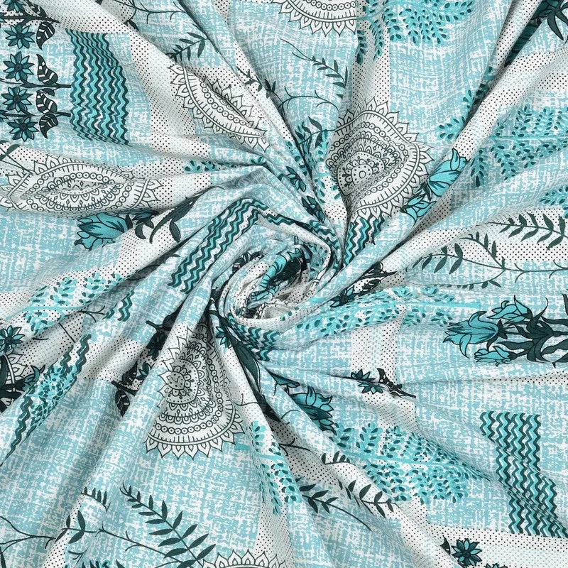 Formy Cotton Bedsheet (Blue,White) - 240 TC media 5