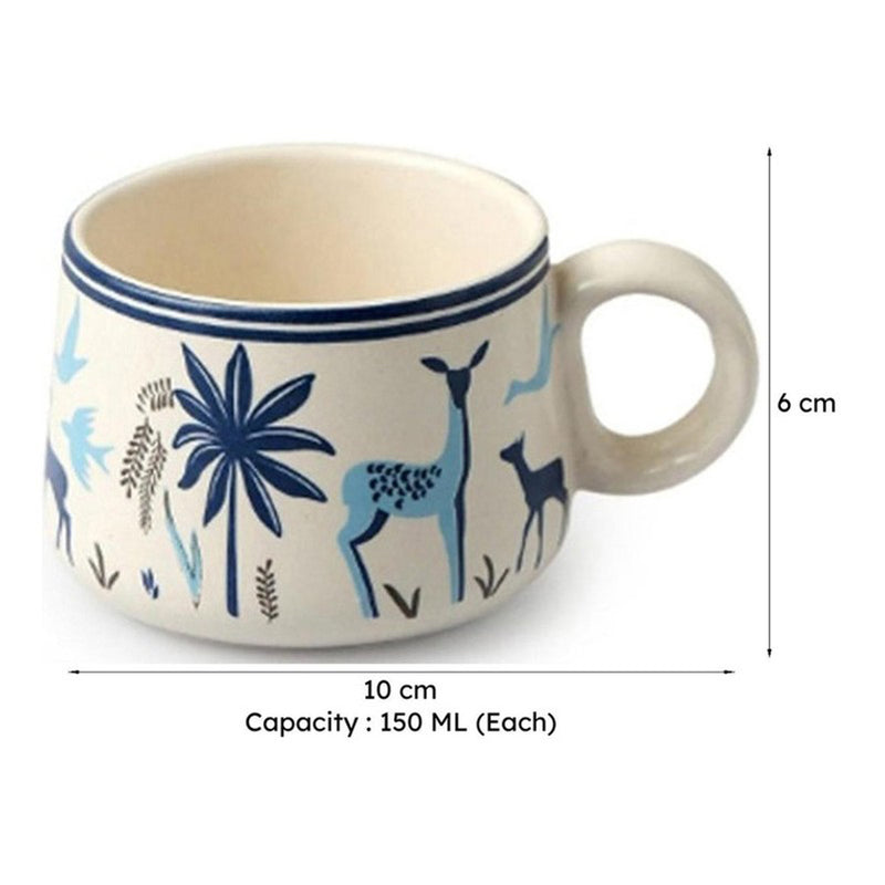 Cerva Ceramic Tea Cup (150 mL Each) -  Set of Six media 8