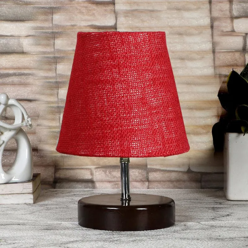 Mita Jute Table Lamp - Maroon,Brown media 3