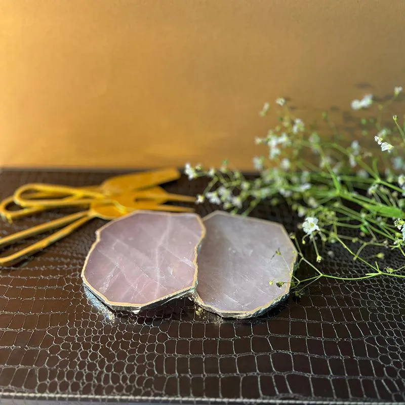 Lovestone Rose Quartz Coaster - Set Of Two media 3