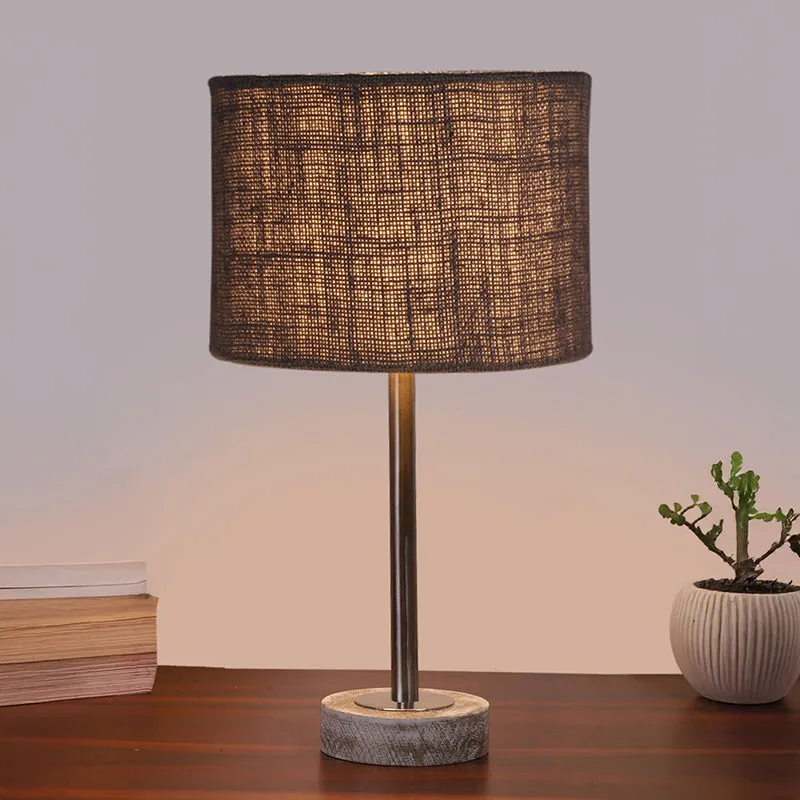 Sienna I Rodin Wooden Table Lamp - Grey,Silver,White media 2