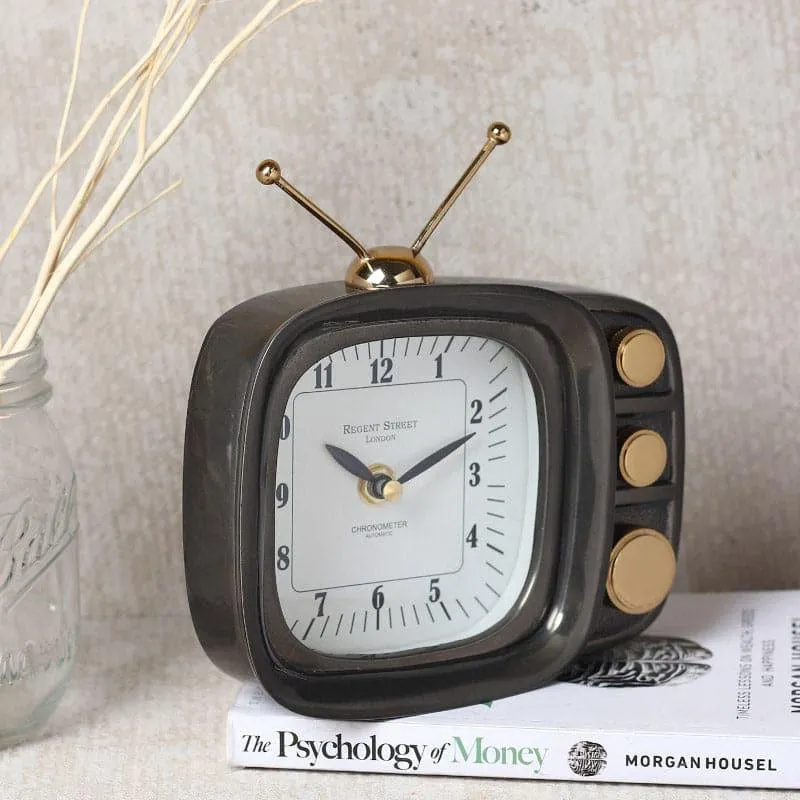 Dura Vintage TV Table Clock - Black media 1
