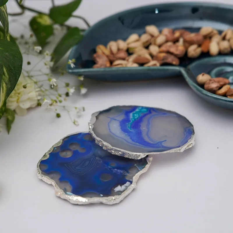 Vesto Brazilian Agate Coaster (Blue) - Set Of Two media 1