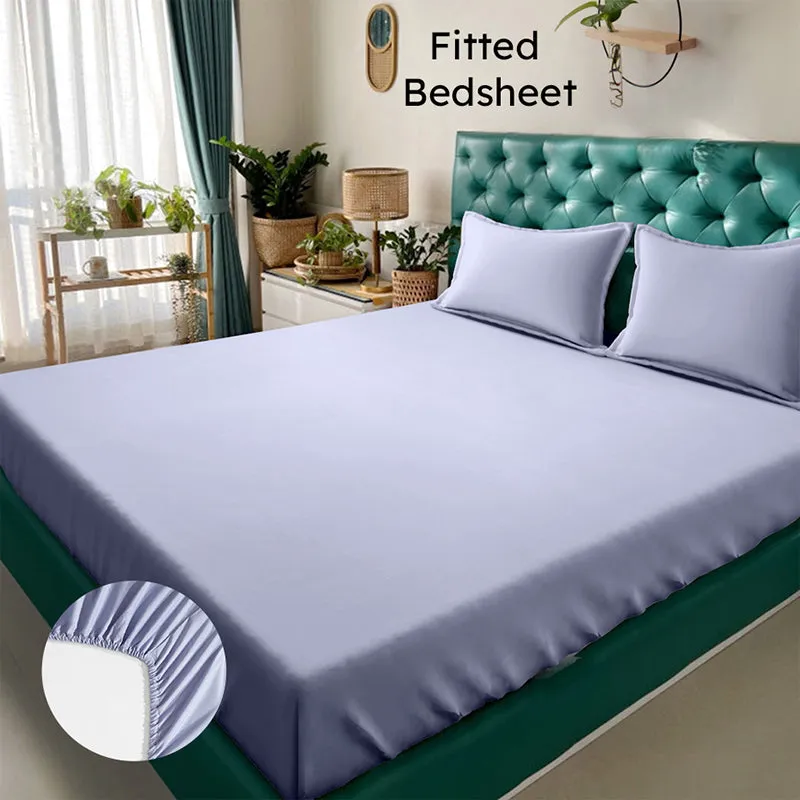 Ress Fitted Bedsheet (Light Purple) - 180 GSM media 3