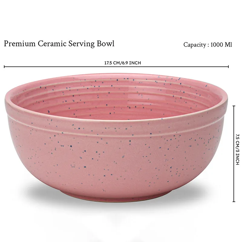Velvet Glaze Serving Bowl (Pink/1000 mL) - Set Of Two media 8