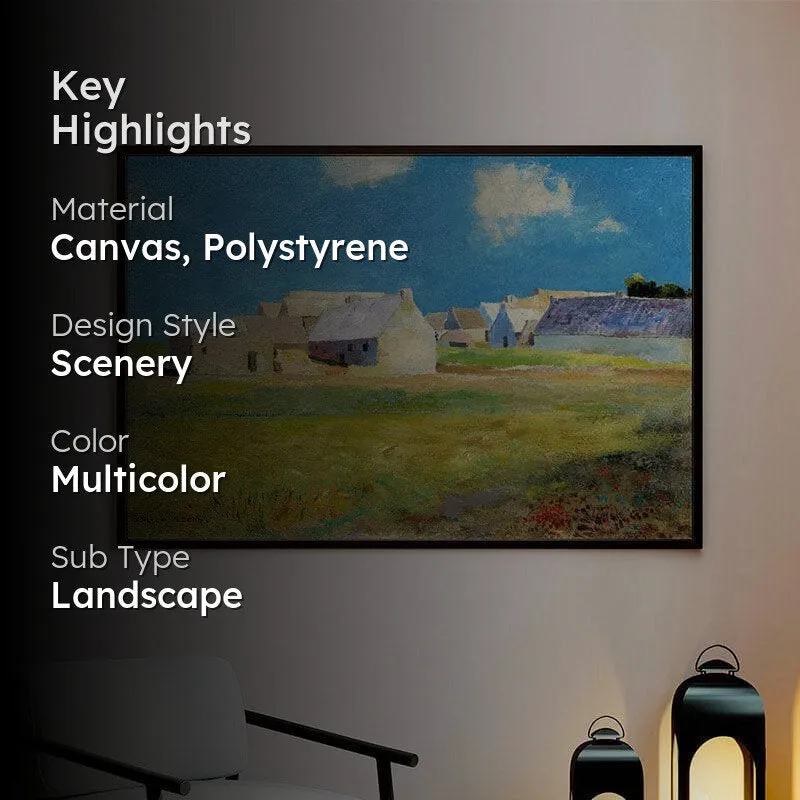Village Side Canvas Wall Painting - Black Frame media 2