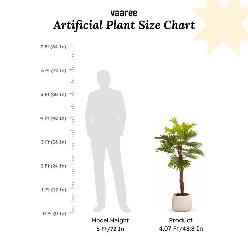 Artificial Raffix Palm Plant Without Pot - 4 Feet media 7