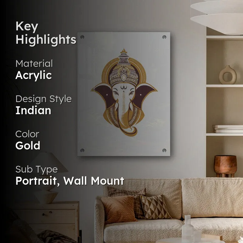 Ganesh Divine Aura Acrylic Wall Art media 2