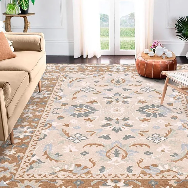 Sekhmet Hand Tufted Ethnic Wool & Nylon Carpet - Brown media 7