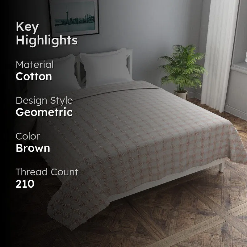 Trellis Tranquility Cotton Duvet Cover (Brown) - 210 TC' media 2