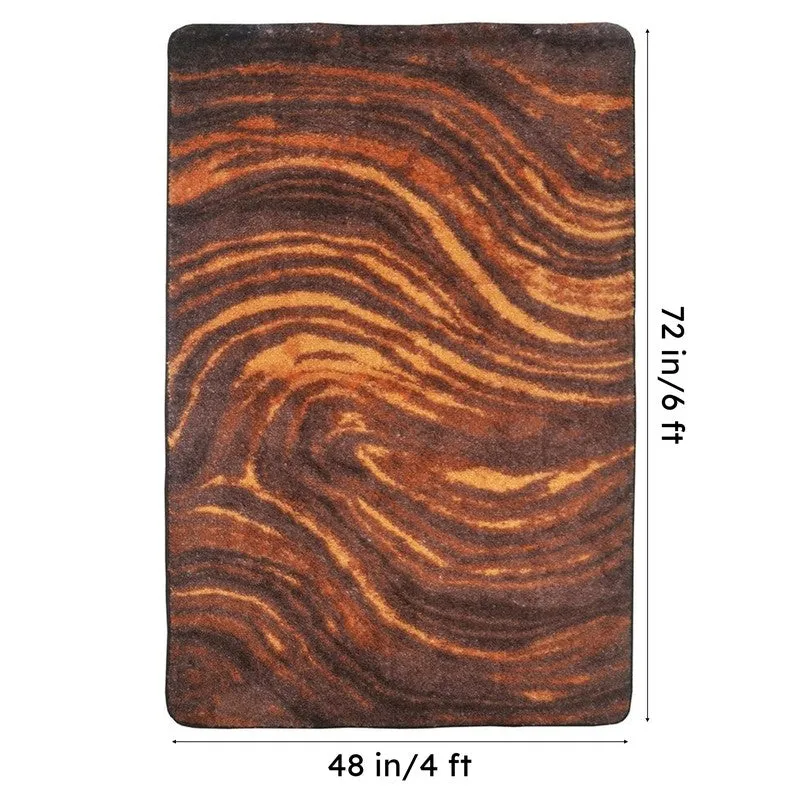 Meyric Abstract Micro Fiber Area Rug - Brown media 7