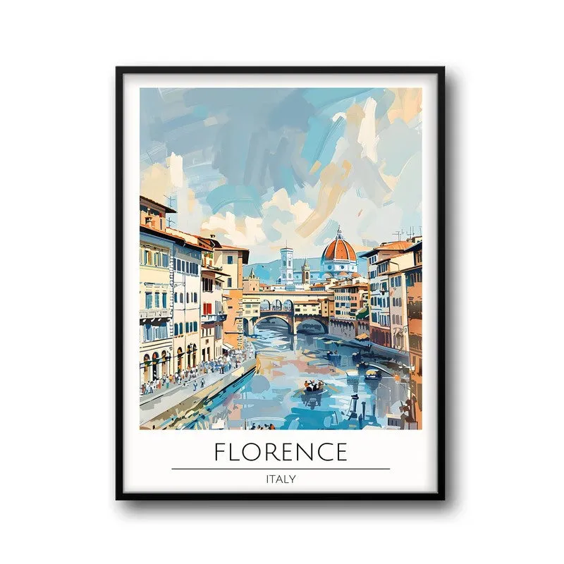 Vintage Florence Framed Canvas Wall Painting media 5