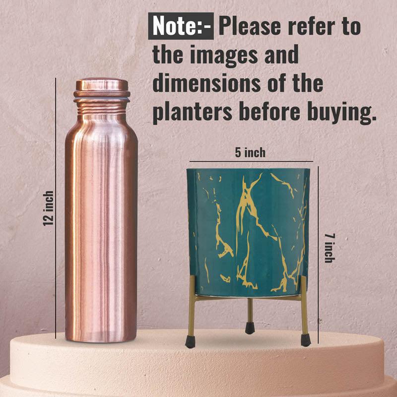 Nauko Planter With Stand (Green) - Two Piece set media 6