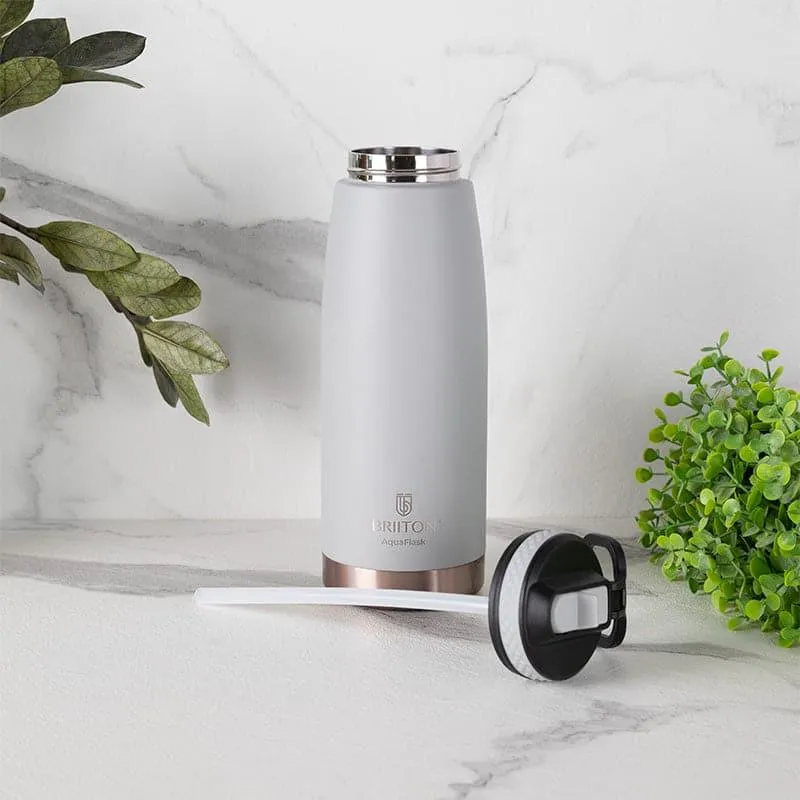 Turbo Hot & Cold Thermos Water Bottle (Blue & Grey, 1000 mL Each) - Set Of Two media 3