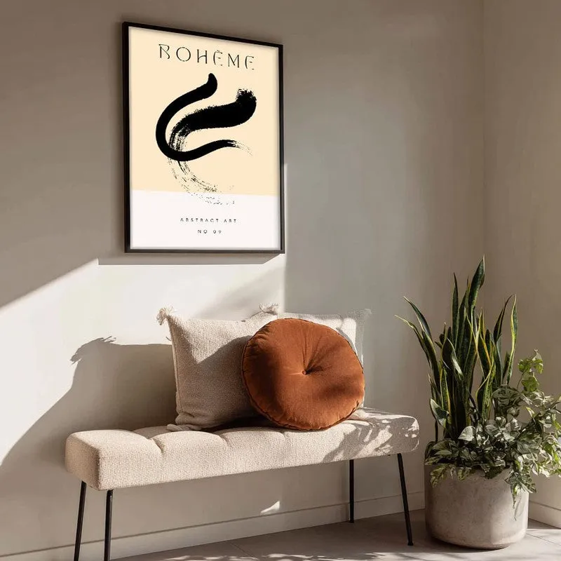 Gestural Calm Canvas Wall Painting With Black Frame media 4