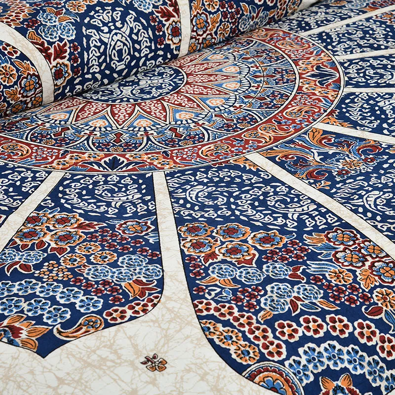 Jalandhara Ethnic Cotton Bedsheet (Dark Blue) - 160 TC media 5