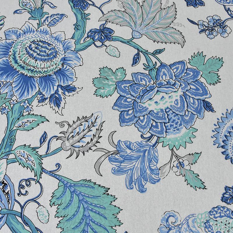 Panna Floral Cotton Bedsheet (Blue) - 180 TC media 4