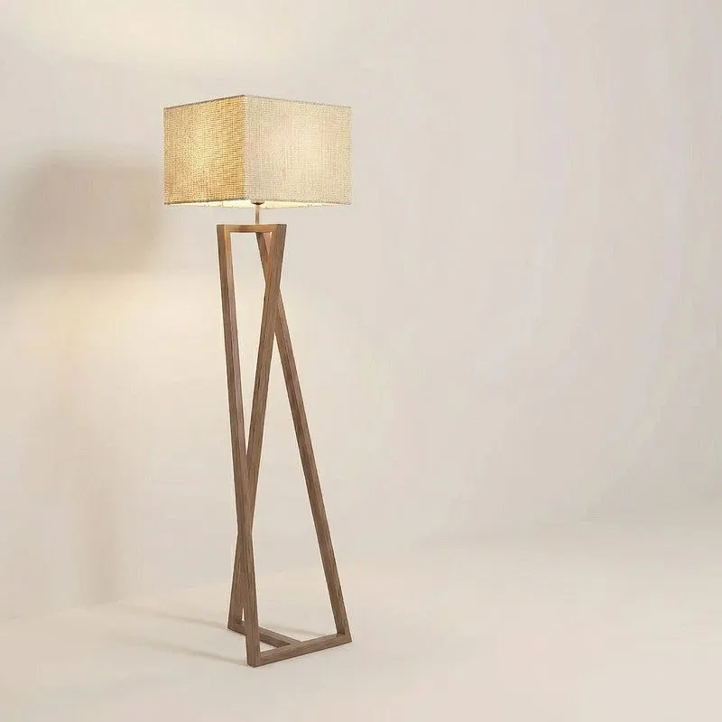 NudeTone Wooden Floor Lamp - Brown media 7