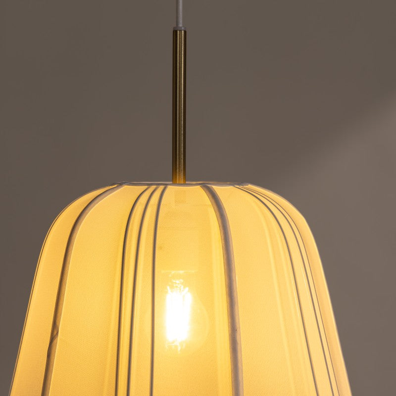 Fig Living Luxe Collection Fabric Ceiling Lamp - Ivory,Gold media 9