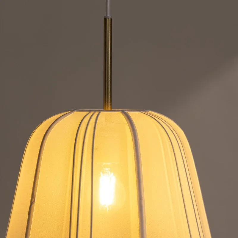 Fig Living Luxe Collection Fabric Ceiling Lamp - Ivory,Gold media 9