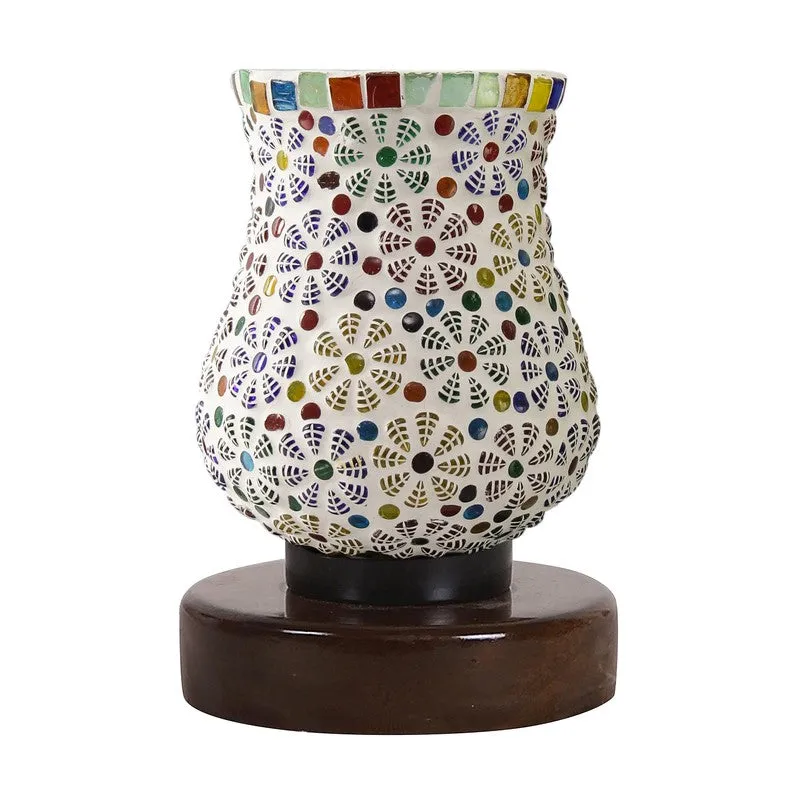 Startrek Mosaic Glass Table Lamp With Wooden Base - Multicolor media 5