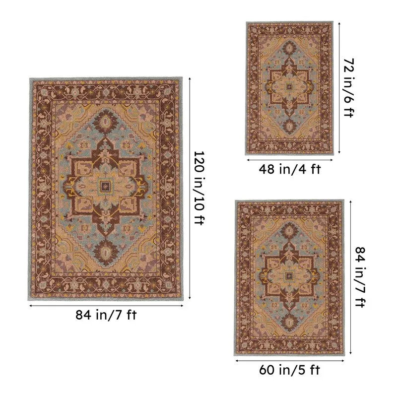 Pavati Hand Tufted Ethnic Wool & Nylon Carpet - Brown media 15