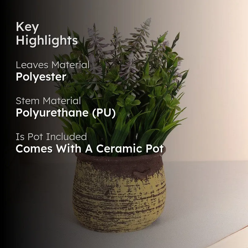 Lavender Artificial Flower With Pot - Lilac media 2