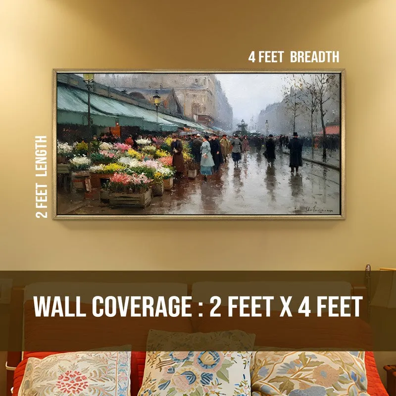 Old-Europe Bloom Market Scene Wall Art media 8