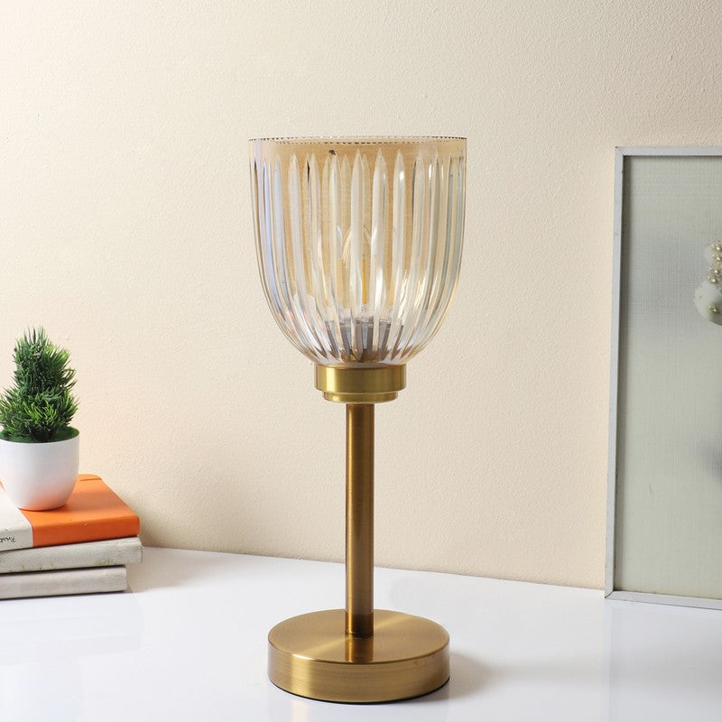 Mirelia Elegant Mild Steel Table Lamp - Gold,Transparent media 4