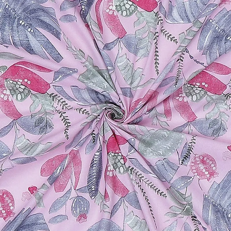 Monte Carlo Floral Dream Cotton Bedsheet(Blue,Pink) - 104 TC media 9