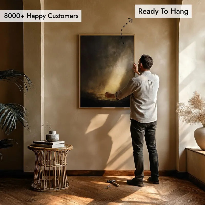 Divine Breakthrough Archival Paper Wall Painting With Brown Frame media 5