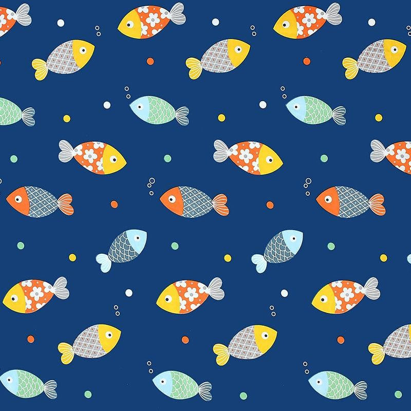 Aqua Fish Kids Microfiber Bedsheet (Royal Blue) - 130 GSM media 4