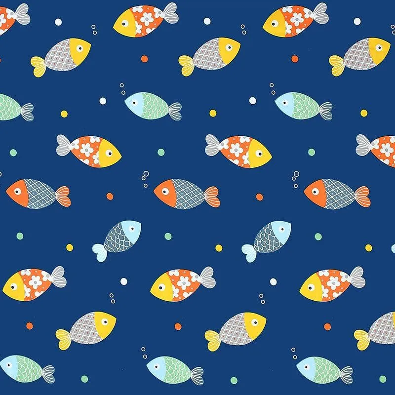 Aqua Fish Kids Microfiber Bedsheet (Royal Blue) - 130 GSM media 4