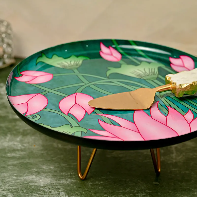 Lotus Scape Metal Cake Stand media 3