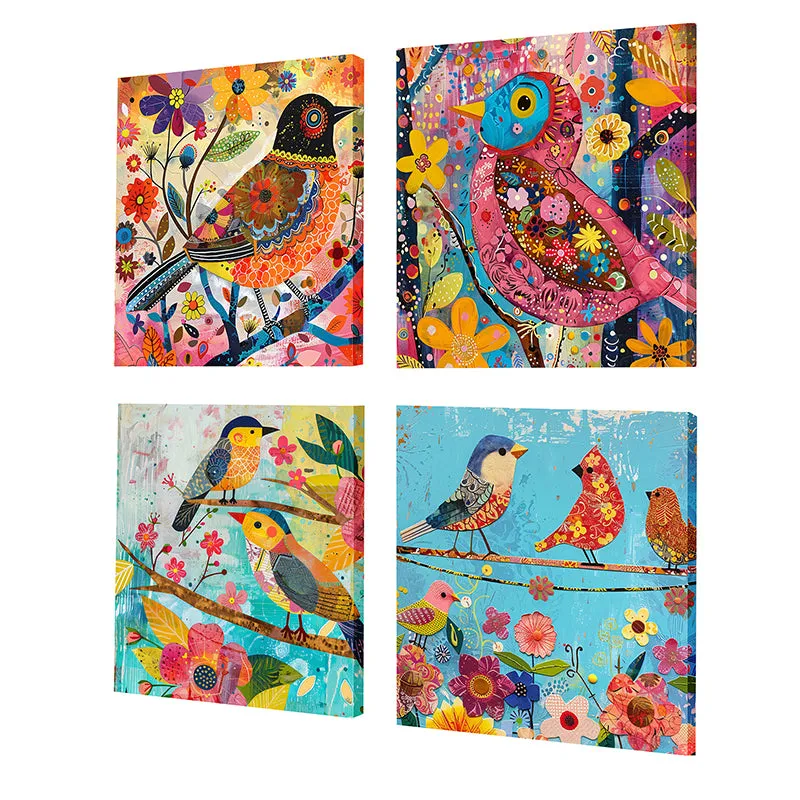 Vibrant Birds I Wall Art - Set Of Four media 3