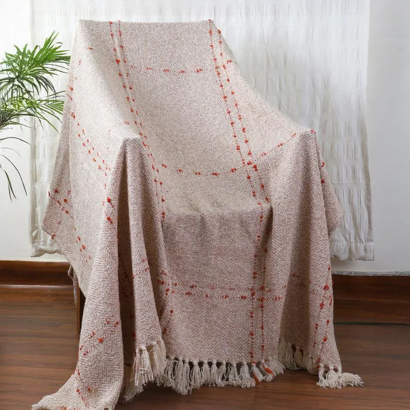 Dotline Grid Knitted Cotton Throw media 1