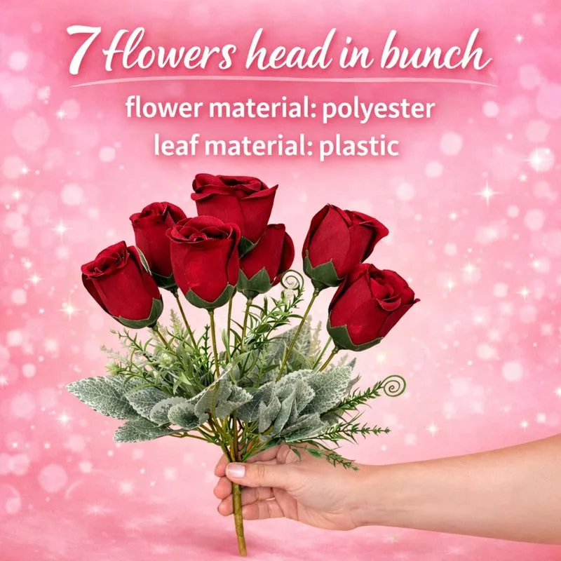 Rosettea Polyester Artificial Flower - Set Of Four media 5