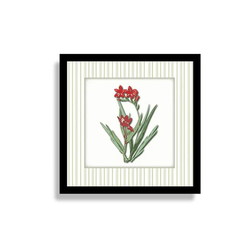 Stems & Scarlet Wall Art with Black Frame media 3