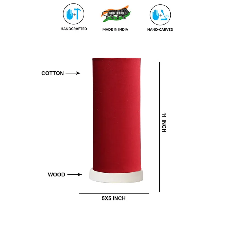 Esto Tower Wooden Table Lamp - Red,White media 5