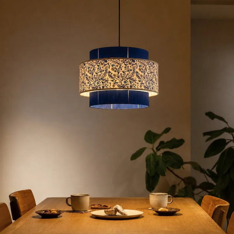 Fig Living Colour Weave Cotton Ceiling Lamp - Blue - 5