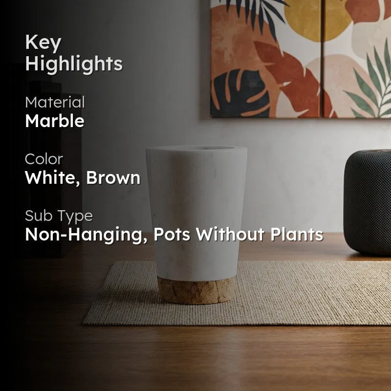 Plant Buddy Hand Crafted Marble Planter - Small media 2