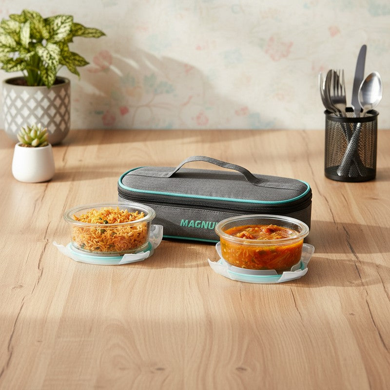 Zenix Compact Lunch Box with Lunch Bag - Three Piece Set