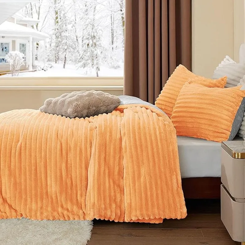 Sleep Scape Faux Fabric Blanket (Peach)- 300 GSM media 4