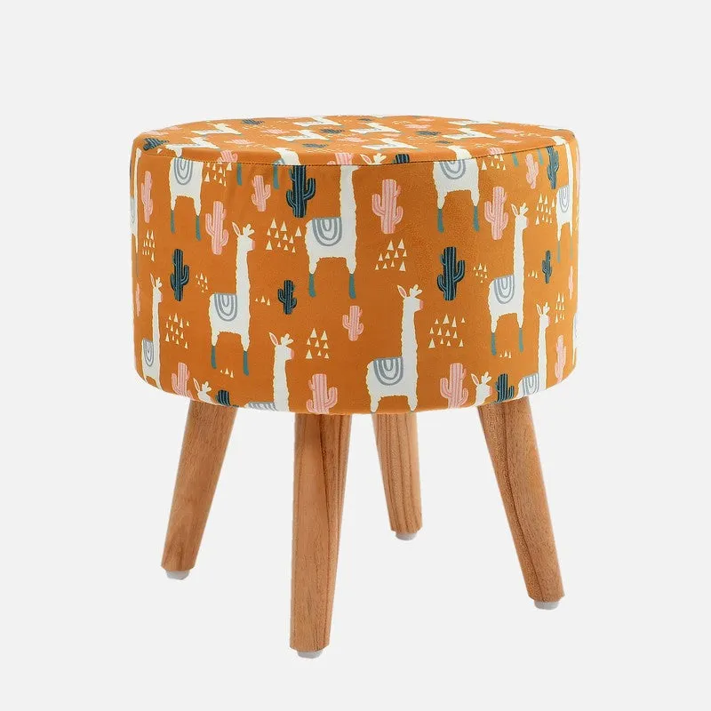 Avira Horse-print Velvet Ottoman - Multicolor media 3