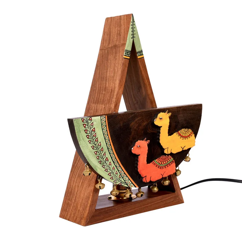 Camelia Handcrafted Wooden Table Lamp - Multicolor media 4