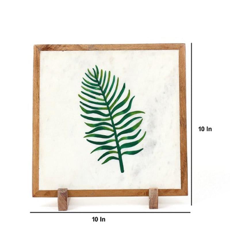 Palm Leaf Hand Painted Marble Showpiece media 4