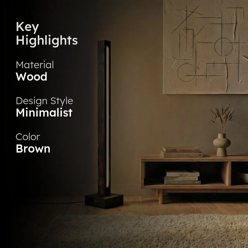 MinimalRay Wooden Floor Lamp - Brown media 2